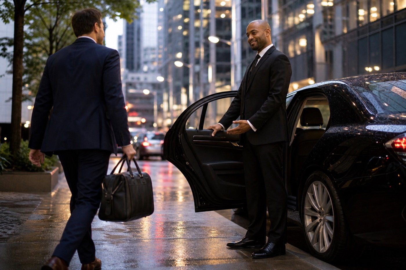 Chauffeur ready for a last-minute city pickup